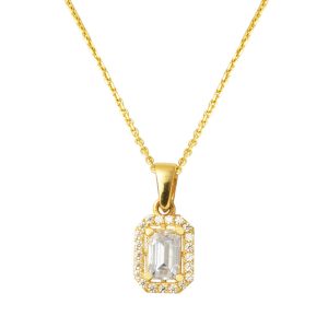 Baguette Tek with Stones 14 Karat Gold Necklace