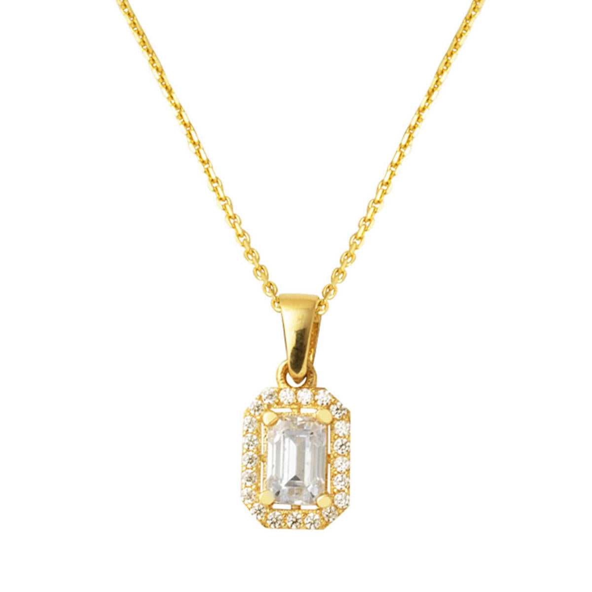 Baguette Tek avec Pierres 14 Carats Or Collier