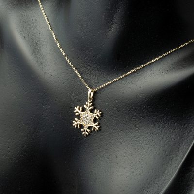 Zincirli Kartanesi avec Pierres Collier Or - 14K - 1.88g - EZ Gold