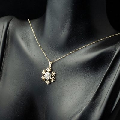 Altın Kartanesi avec Pierres Collier - 14K - 2.54g - EZ Gold