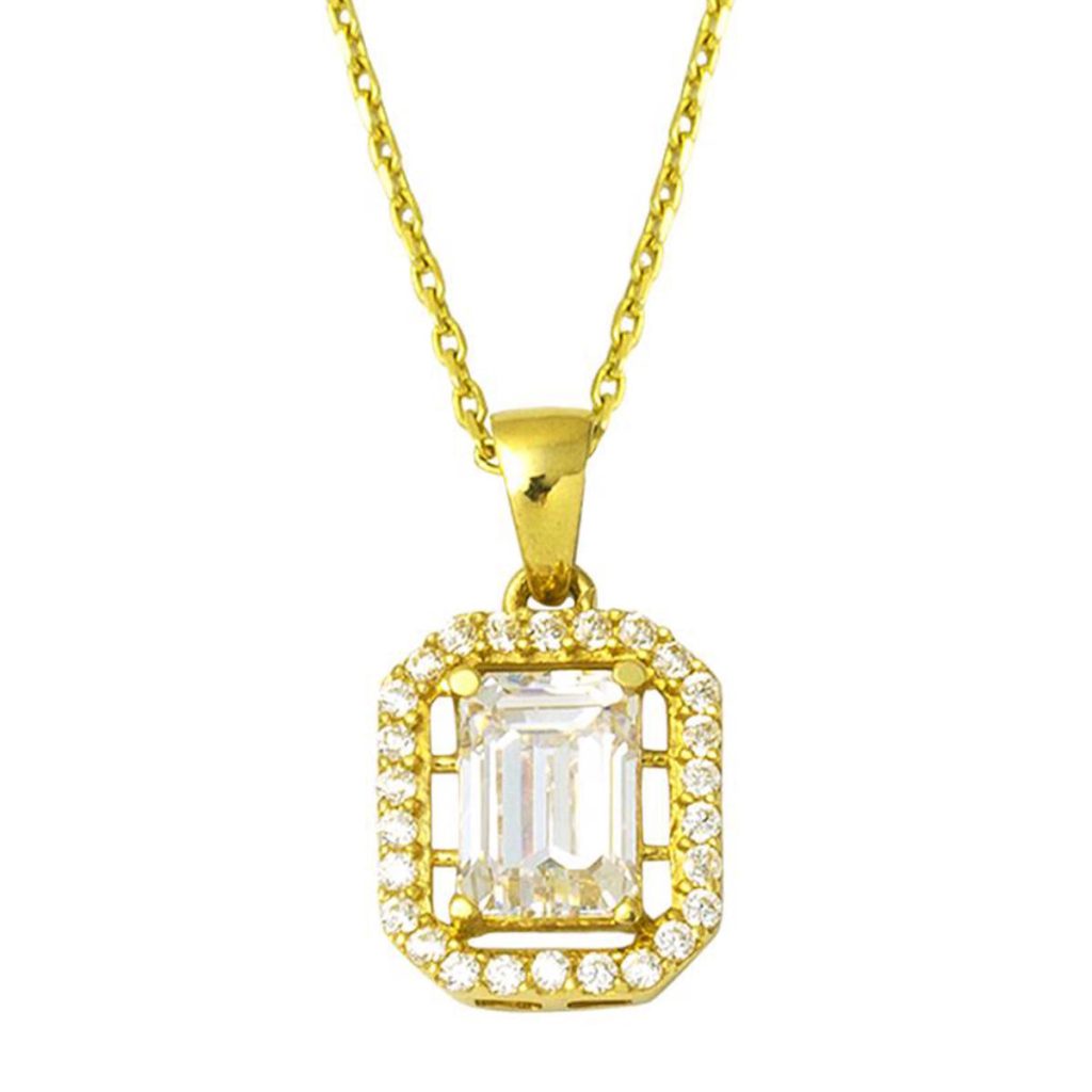 14 Karat Gold Baguette Necklace