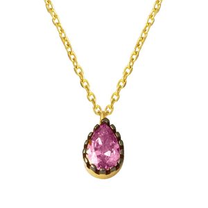 Rose Goutte avec Pierres 14 Carats Or Collier
