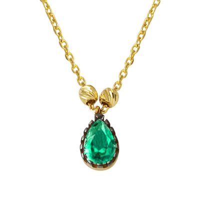 Vert Goutte avec Pierres 14 Carats Or Collier