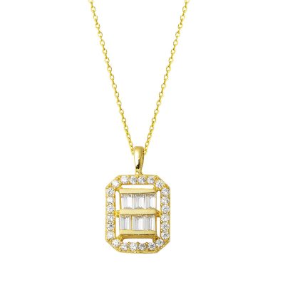 Lifestyle Baguette avec Pierres Or Collier