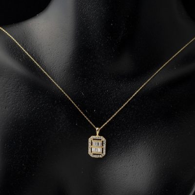 Lifestyle Baguette avec Pierres Or Collier - 14K - 1.43g - EZ Gold