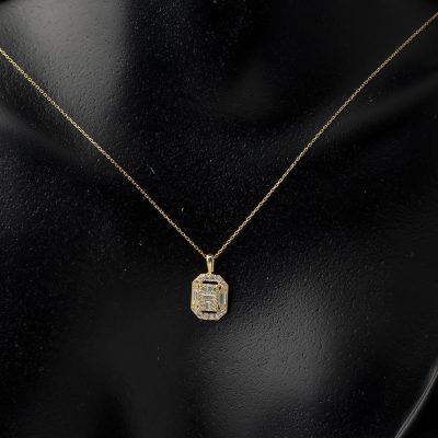 Olympos Baguette with Stones Gold Necklace - 14K - 1.7g - EZ Gold