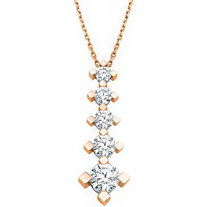 5 Pierre 14 Carats Rose Or Collier