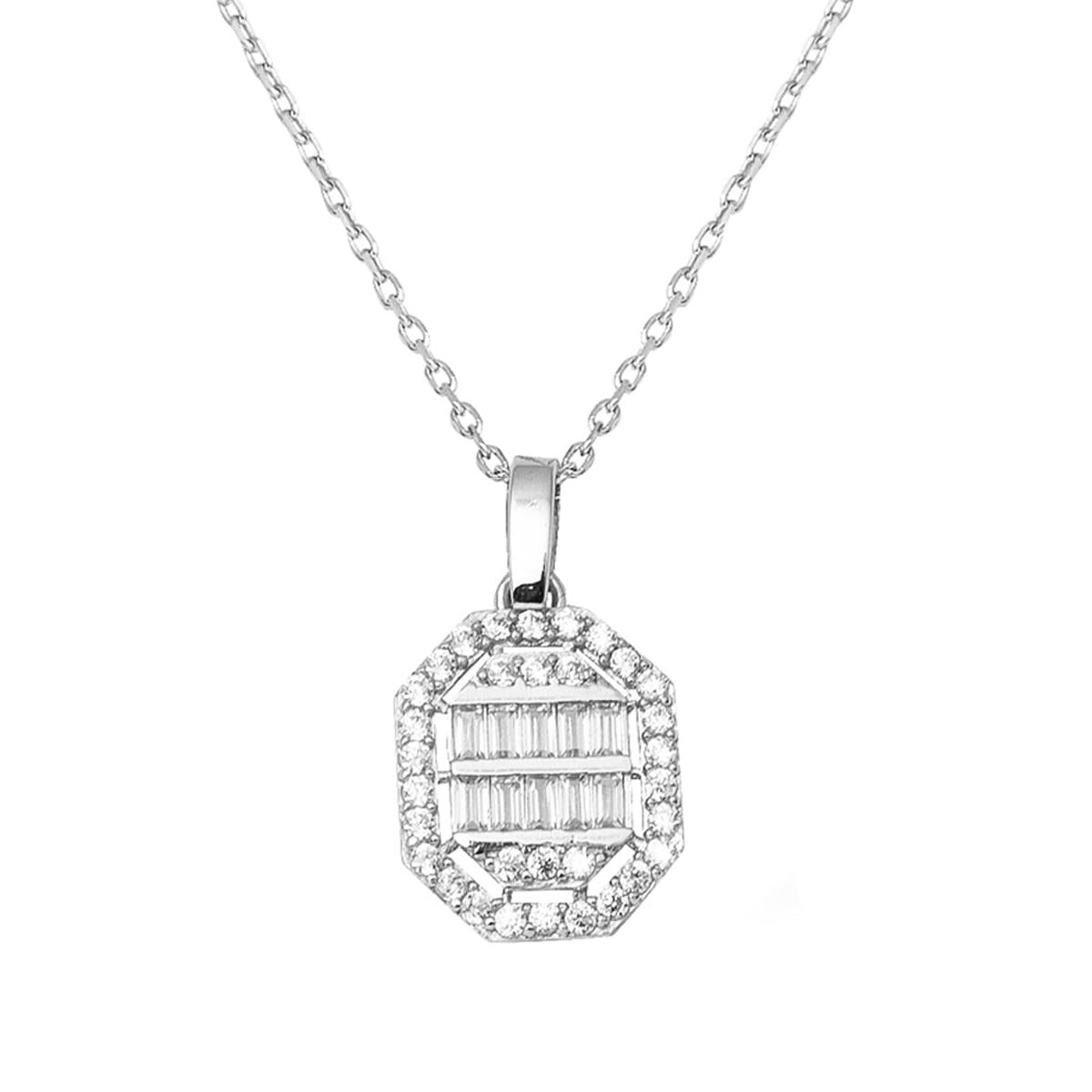 Köşeli Blanc Or Baguette Collier