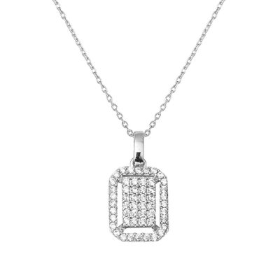14 Carats Coronet Blanc Or Baguette Spor Collier