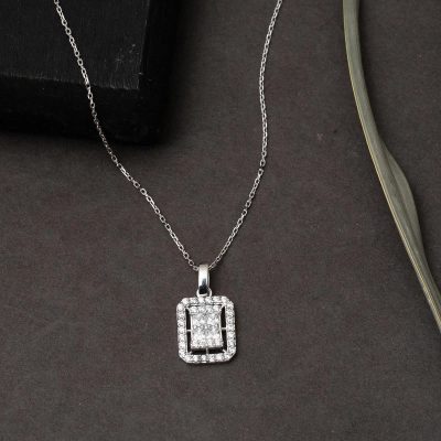 Beyaz Altın Baget Kolye 14 Ayar - 14K - 1.91g - EZ Gold
