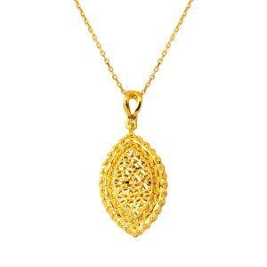 22 Carats Marquise Fleur de Vie Or Collier