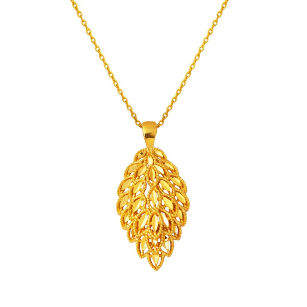 Leaf Model 22 Karat Gold Necklace