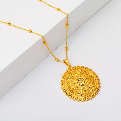 Soleil Işıltısı 22 Carats Zincir Or Collier - 22K - 7.84g - EZ Gold