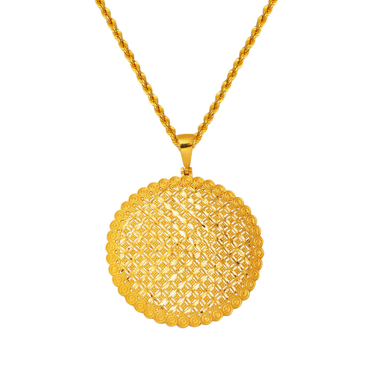 Woven Design 22 Karat Gold Necklace Chain
