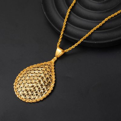 Damla Yaşam Çiçeği 22 Ayar Altın Kolye - 22K - 10.09g - EZ Gold