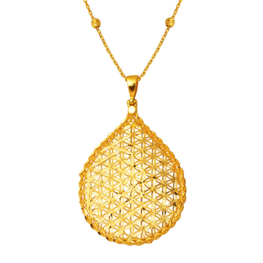 Torsadée Fleur de Vie 22 Carats Or Collier