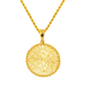 22 Karat Tree of Life Gold Necklace (3 cm Çaplı)
