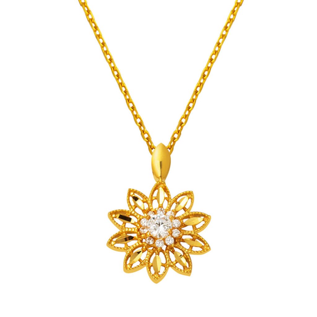 Lotus Çiçeği 22 Carats Or Collier