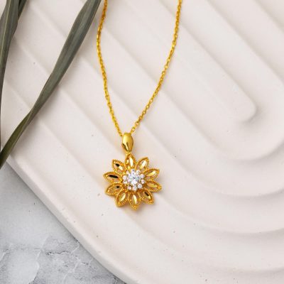 Lotus Çiçeği 22 Ayar Altın Kolye - 22K - 3.49g - EZ Gold