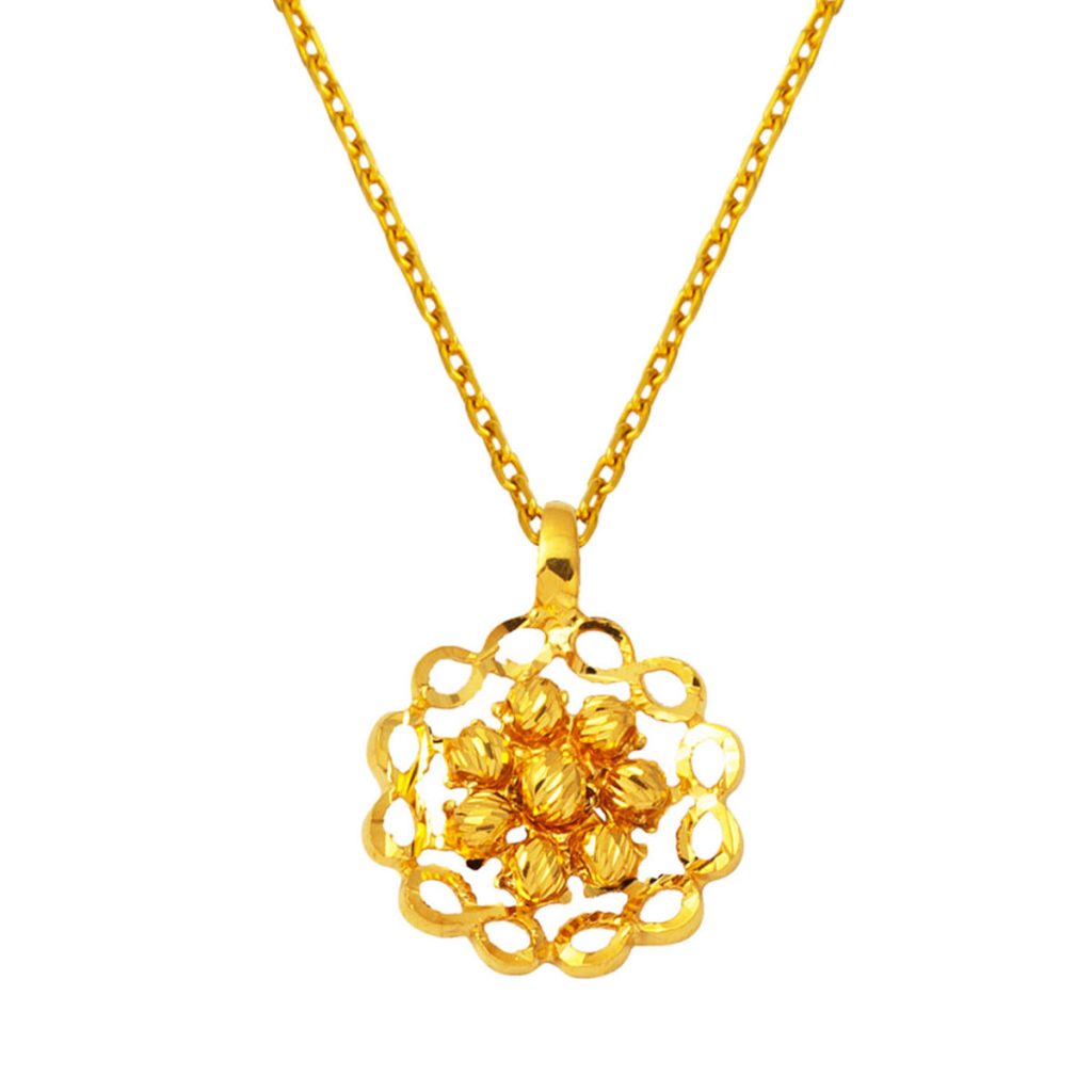 22 Karat Ball Infinity Gold Necklace