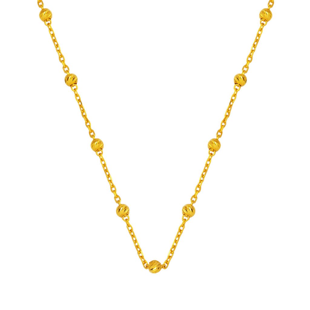 22 Carats Boules Boules Or Chaine Collier