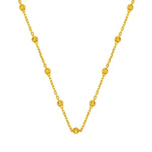 22 Karat Ball Beaded Gold Chain Necklace