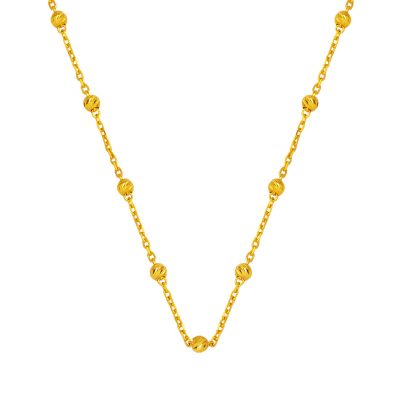 22 Carats Dorique à Boules Or Zincir Collier