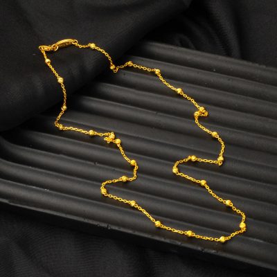 22K Doric Beaded Gold Zincir Necklace - 22K - 6.08g - EZ Gold
