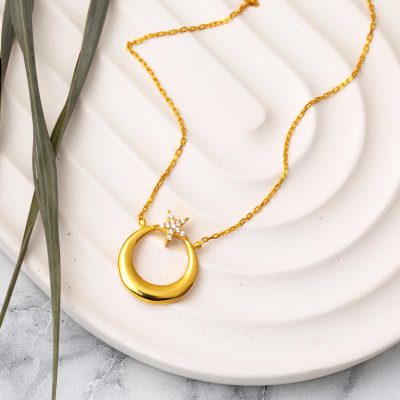22 Ayar Ayyıldız Altın Kolye - 22K - 4.65g - EZ Gold