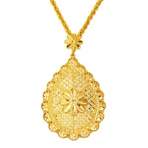 22 Carats Fleur Desen Or Collier