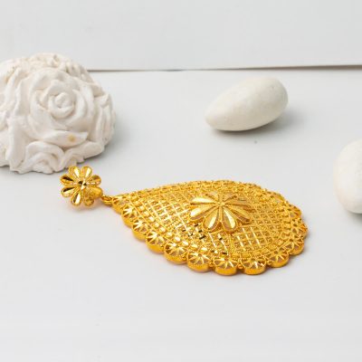 22 Ayar Çiçek Desenli Altın Kolye - 22K - 17.89g - EZ Gold