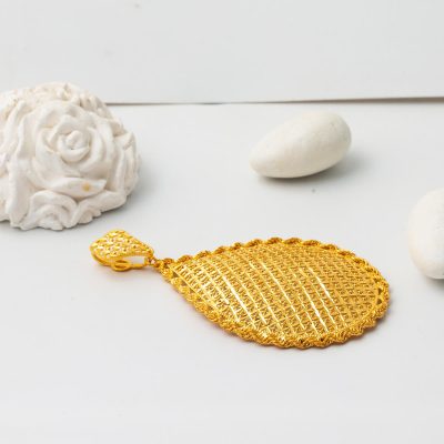 Kalem İşlemeli 22 Ayar Büyük Boy Kolye - 22K - 15.39g - EZ Gold