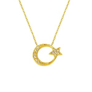 Moon-Star 14 Karat Gold Necklace