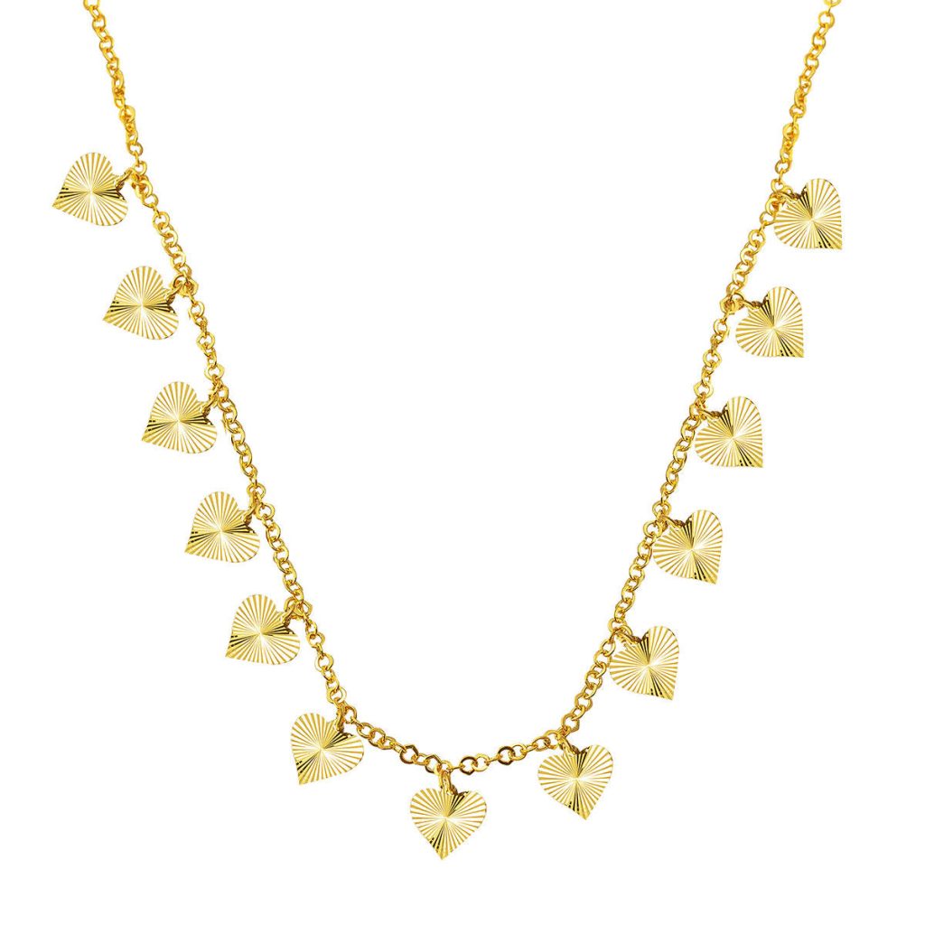 with Heart Chain 22 Karat Gold Necklace