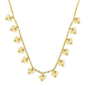with Heart Chain 22 Karat Gold Necklace