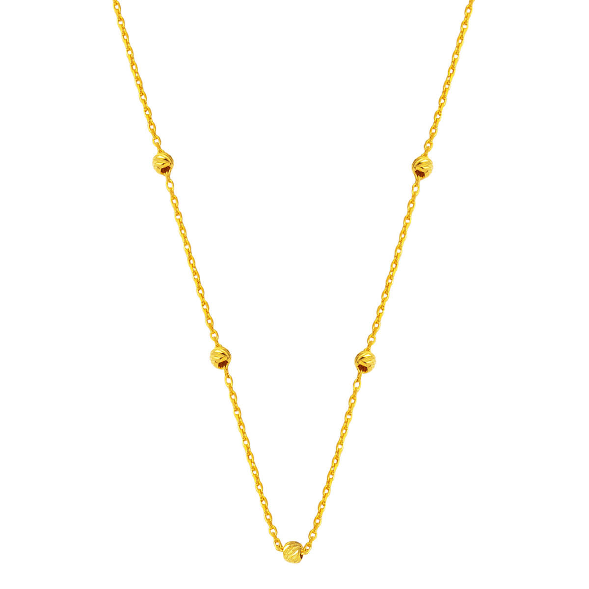 Boules 22 Carats Or Chaine Collier