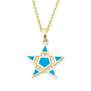 Blue Star 14 Karat Gold Necklace