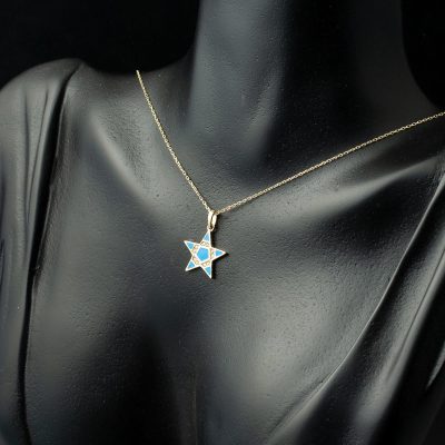 Bleu Étoile 14 Carats Or Collier - 14K - 2g - EZ Gold