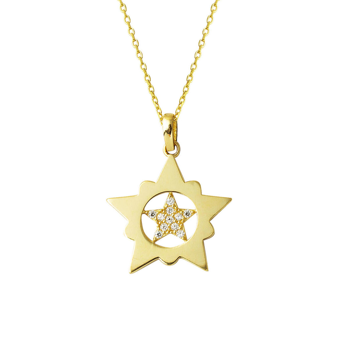 Modern Design Star Necklace Gold