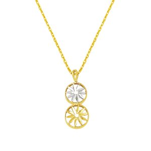 Star 14 Karat 2 Colored Gold Necklace