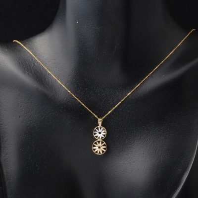 Étoile 14 Carats 2 Coloré Or Collier - 14K - 1.94g - EZ Gold