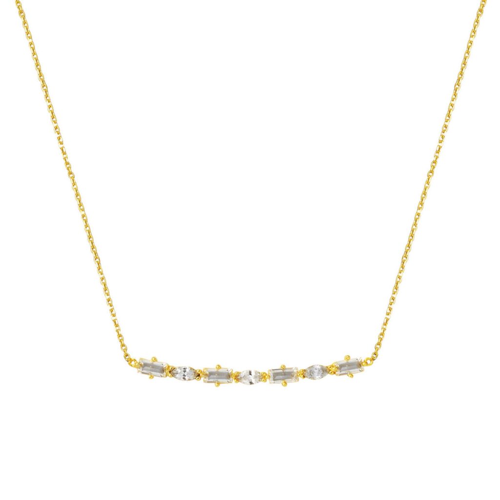 Marquise Baguette Designed Women's Gold Necklace