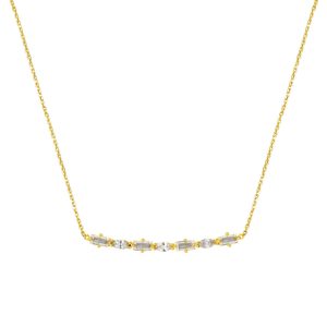 Marquise Baguette à Design Femme Or Collier