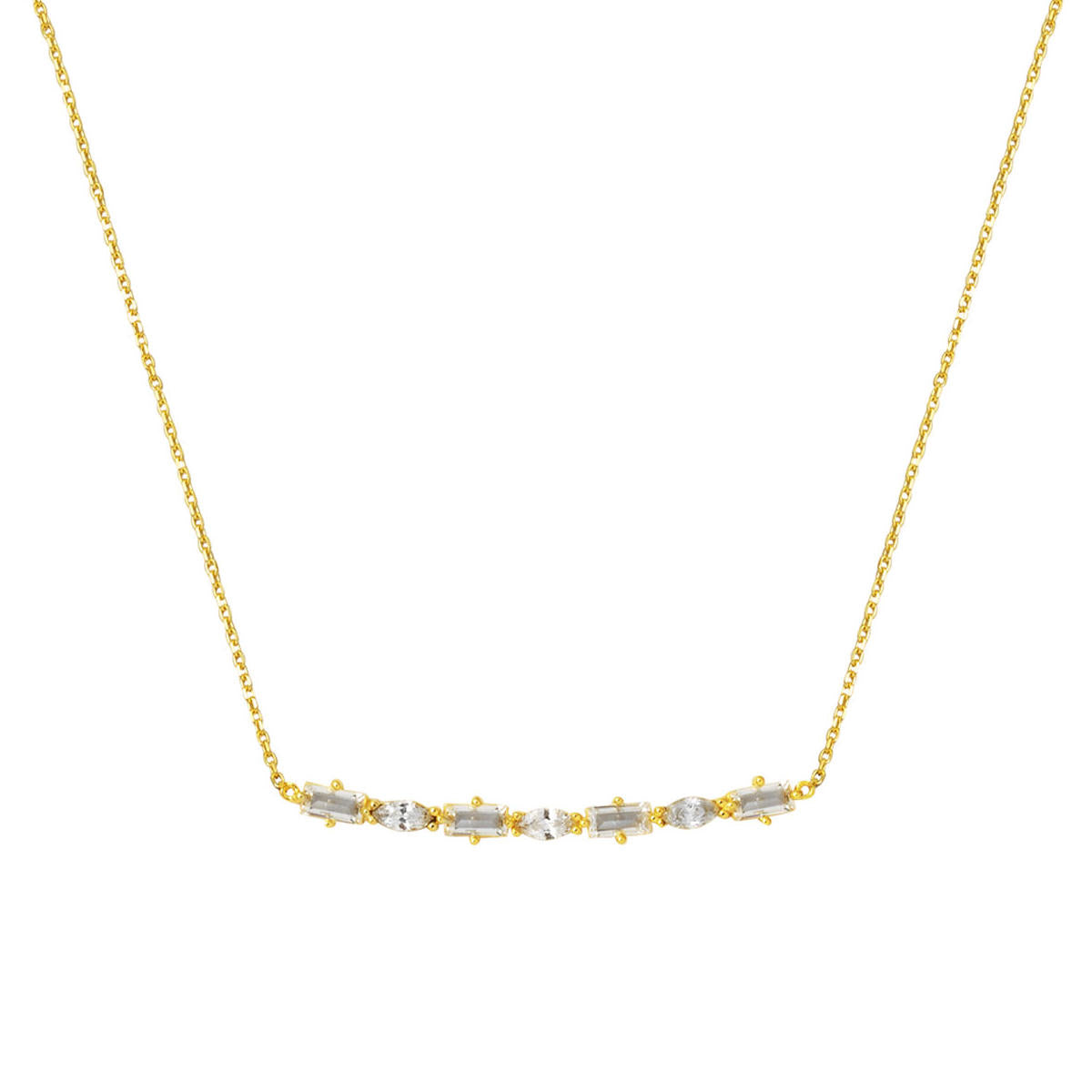 Marquise Baguette à Design Femme Or Collier