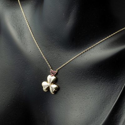 3 Kalpli Baget Taşlı Altın Kolye - 14K - 2.1g - EZ Gold