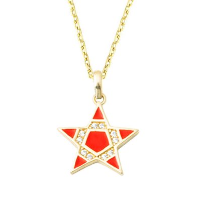 Red Star 14K Gold Necklace