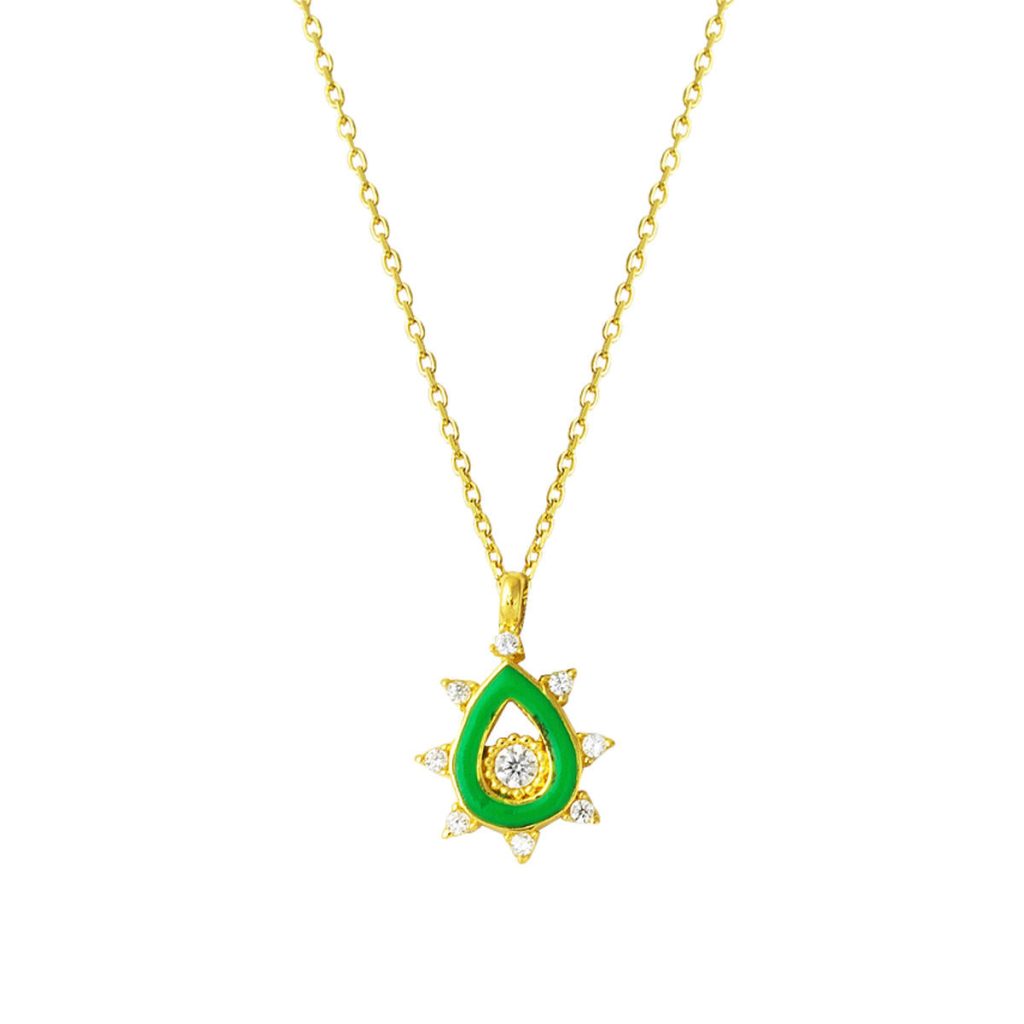 Drop Gözyaşı with Stars Gold Necklace