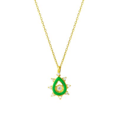 Drop Gözyaşı with Stars Gold Necklace
