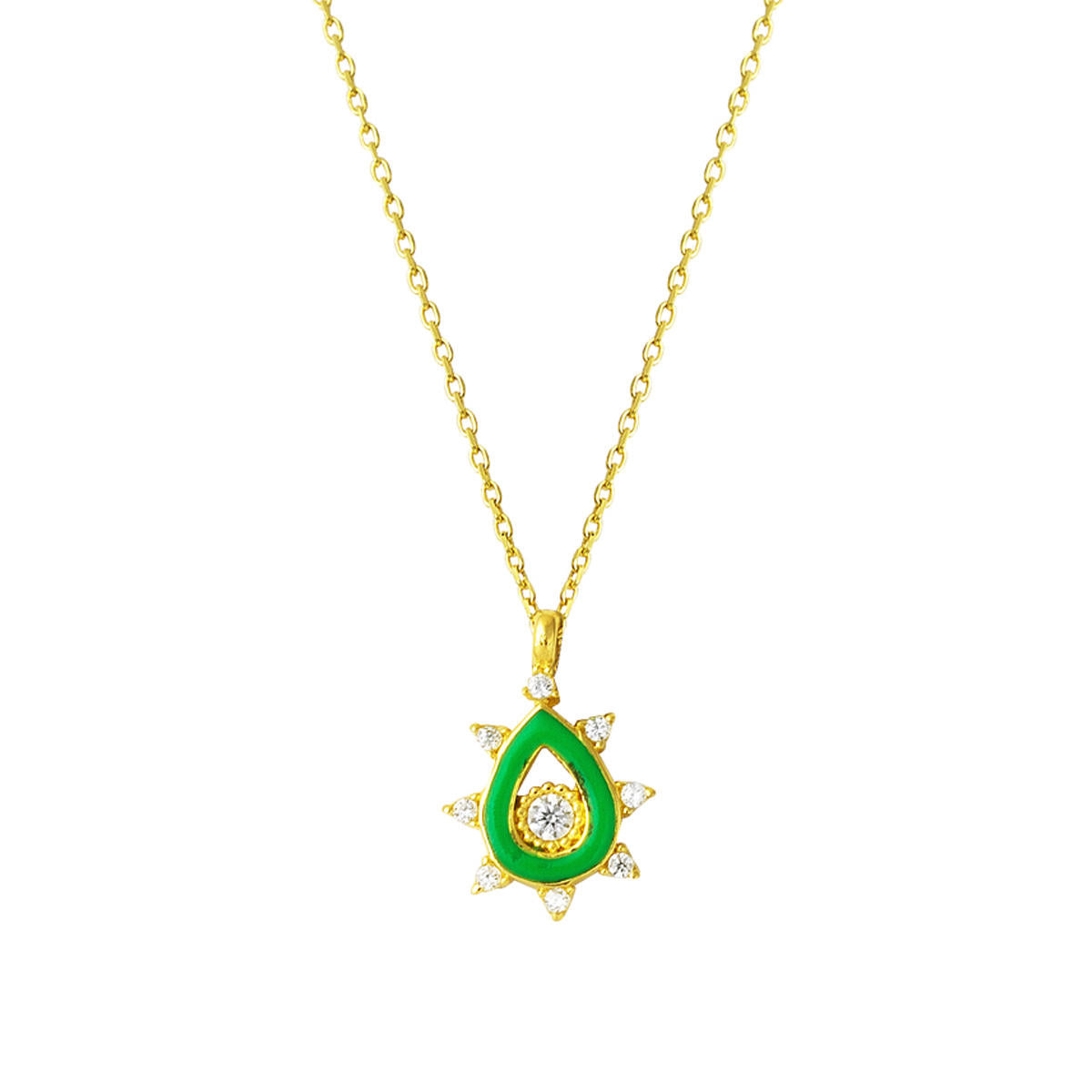Goutte Gözyaşı avec Étoiles Or Collier
