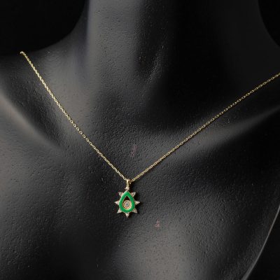 Drop Gözyaşı with Stars Gold Necklace - 14K - 1.62g - EZ Gold